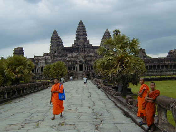 Monks infront of Angkor Wat